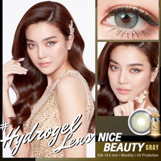 WeWinkฝาทอง มีค่าสายตา อมน้ำ60% [ตาไม่แห้งเจ็บ] ขนาดกลาง กันรังสี คอนแทคเลนส์สีเทา ไฮโดรเจล  วีวิงค์ Hydrogel