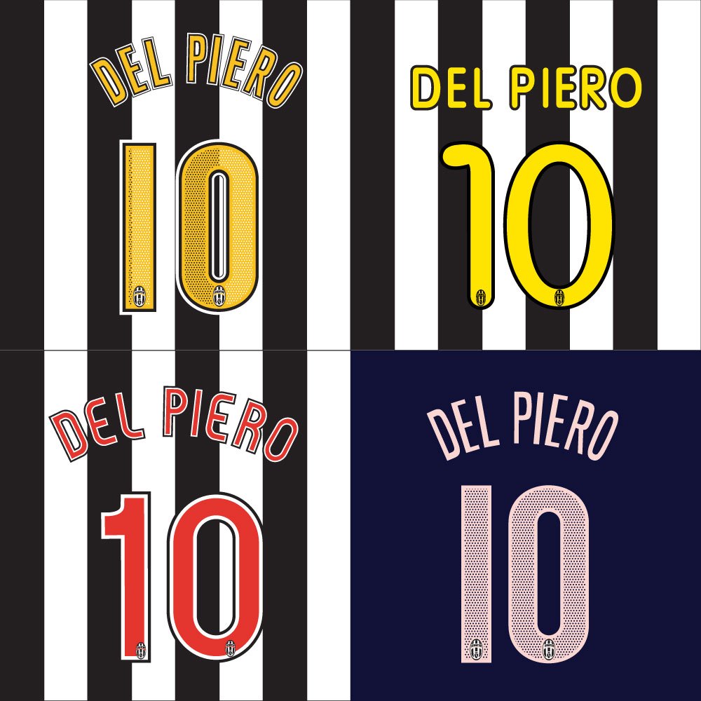ชื่อเบอร์ DEL PIERO 10 ติดเสื้อ Juventus 2004 2007 2008 2010