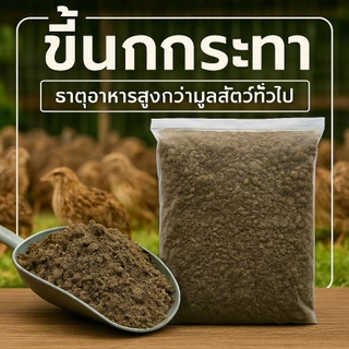 (2ถุง50)(ส่งฟรีทักแชท)ขี้นกกระทา ขนาดประมาณ 1KG. ไนโตรเจนสูง 9% ธาตุอาหารเยอะกว่าขี้หมู ขี้วัว ขี้ไก่