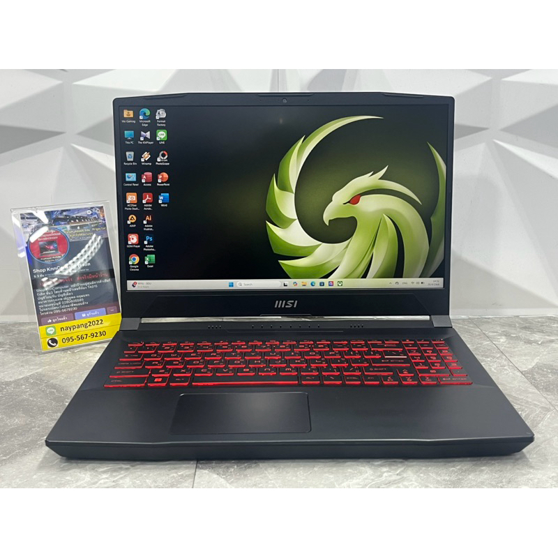 MSI Bravo 15 B5DD-406TH มือสองประกันร้าน 3 เดือน Amd Ryzen 5-5600M RX 5500M 4GB Ram 16 GB