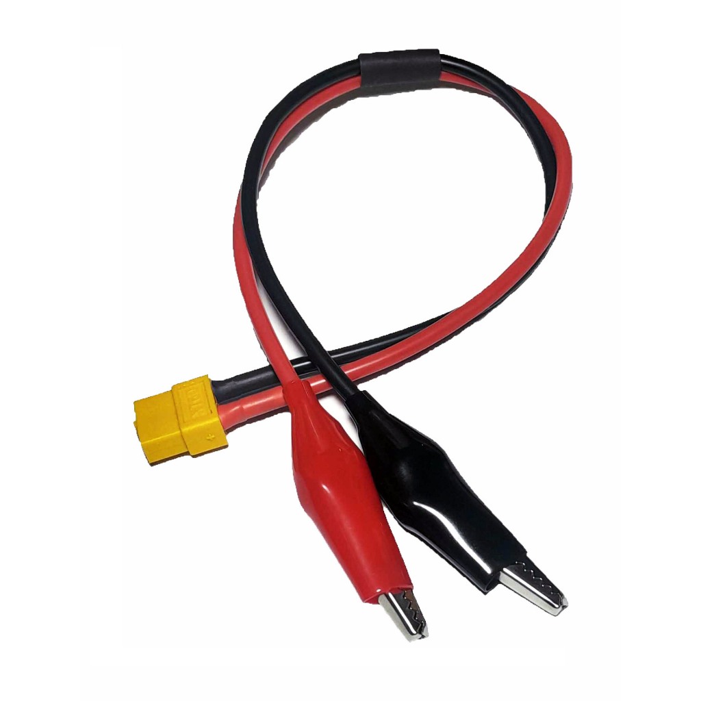 สายคีบแบตเตอรี๋ปากจระเข้ พร้อมหัว XT60 สายไฟซิลิโคน 14awg