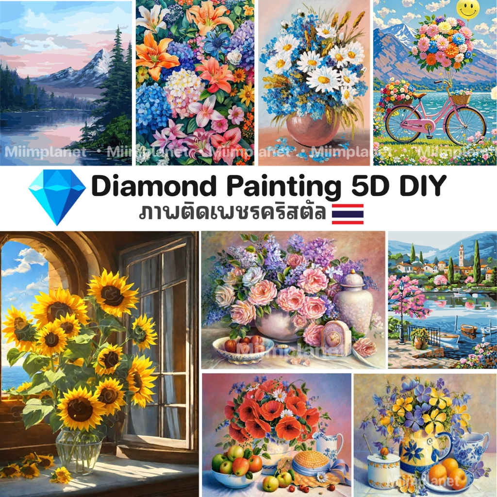 (พร้อมส่ง🇹🇭) ภาพติดเพชรคริสตัล 💎30x40cm 5D DIY Diamond Painting ภาพวาด ครอสติสคริสตัล ลาย แมว Cat Animal ภาพตกแต่งบ้าน