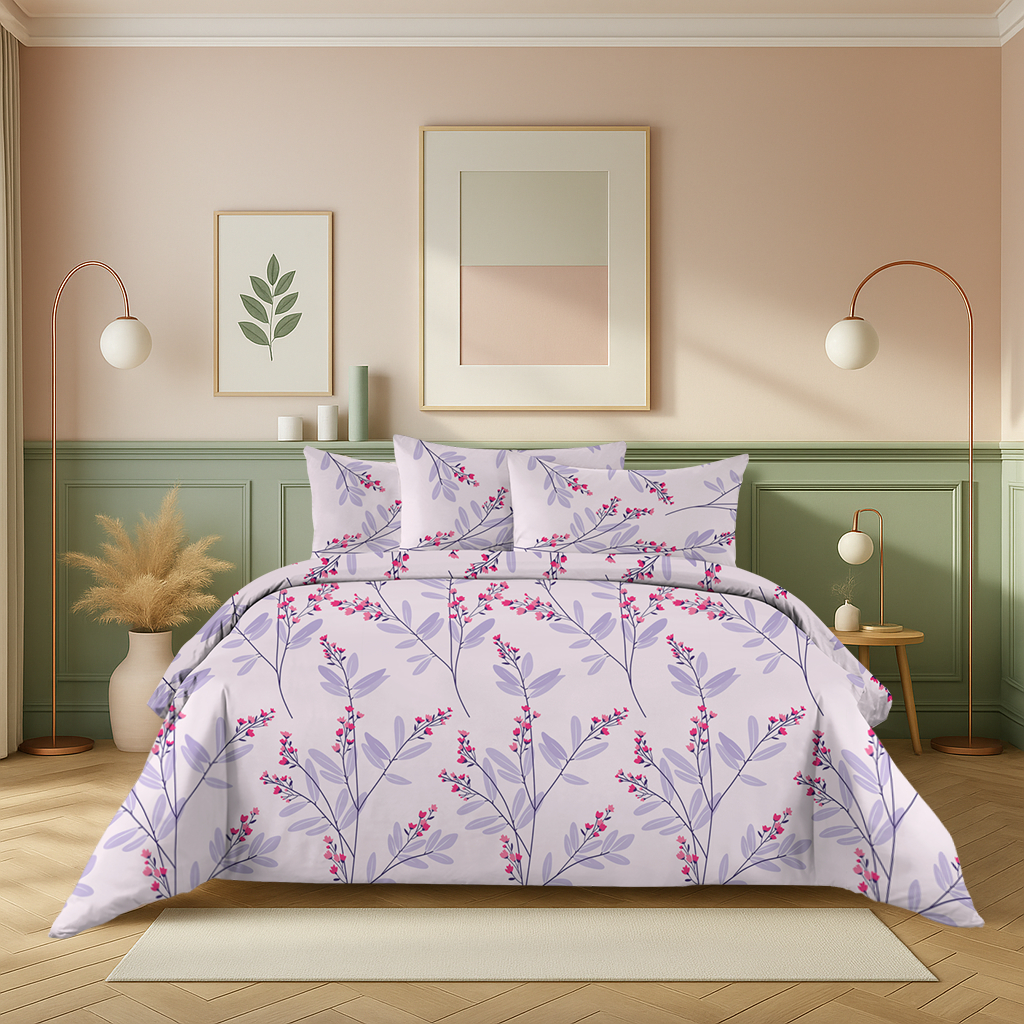 ชุดผ้าปูที่นอน + ผ้านวม Studio One Basic Zeina Prints Collection ทอ 580 เส้นด้าย ผ้า Microxt Sateen