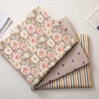 ผ้าคอตตอน 100% คอตตอนทอทวิล ผ้าหน้ากว้าง 1.6 เมตร ลายกุหลาบพ…