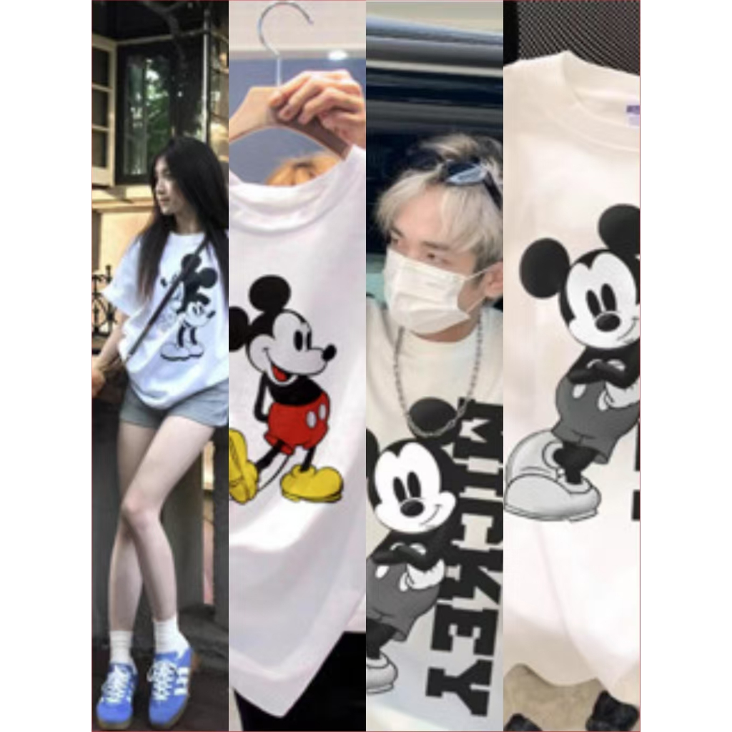 (จัดส่งในประเทศไทย)Retro Mickey Mouse Print Men's Aesthetic T-shirt Oversized Classic graphic T-shirt