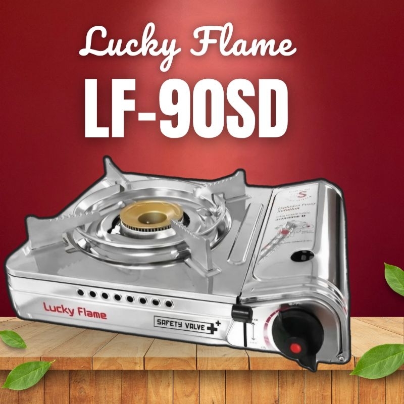 เตาแก๊สปิกนิก LUCKY FLAME LF-90SDตัวเตาทำจากสเตนเลสไม่เป็นสนิมระบบป้องกันวาล์วเมื่อแรงดันแก๊สผิดปกติ