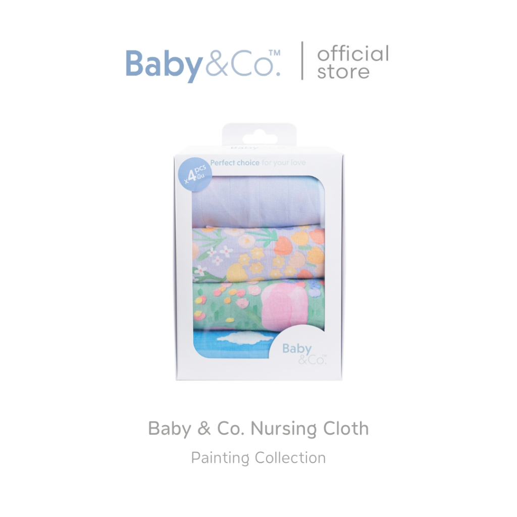 Baby and Co. Painting Collection Nursing Cloth ผ้าอ้อม 4P ขนาด 30 x 30 นิ้ว