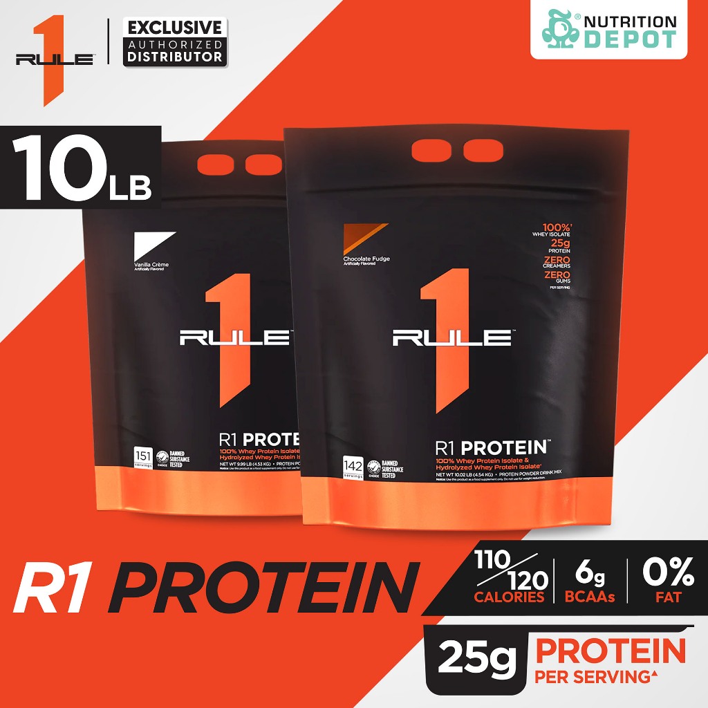 Rule1 Protein 10lb - Chocolate Fudge เวย์โปรตีนเสริมสร้างกล้ามเนื้อ