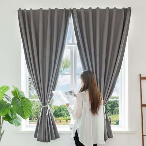 ผ้าม่าน ผ้าม่านตีนตุ๊กแก กันแสงUV100% ผ้าม่านกันแสง สไตล์มินิมอล ม่านประตู ติดตั้งง่าย ผ้าม่านมีกาวในตัว - รูปที่ 4