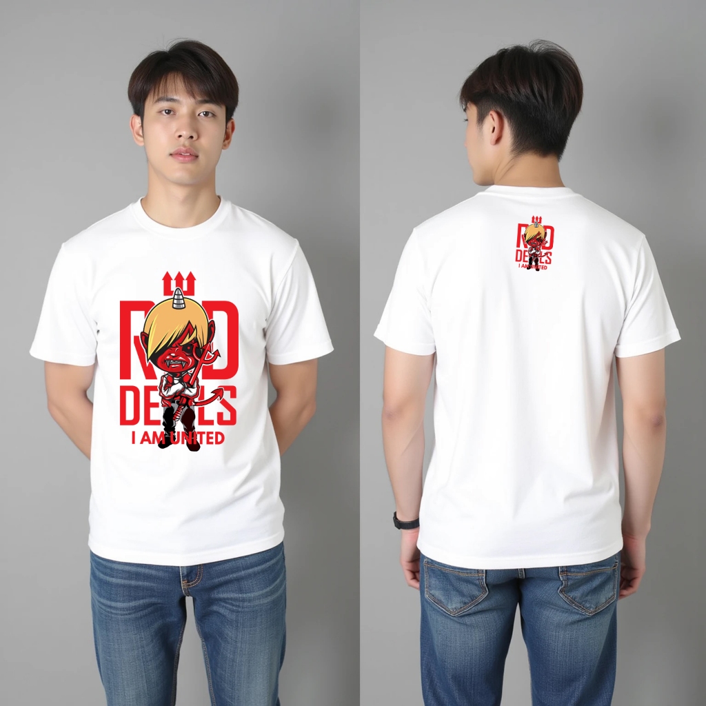 ส่งEMS สกรีนเสื้อ77DESIGN เสื้อยืด RED DAVIL