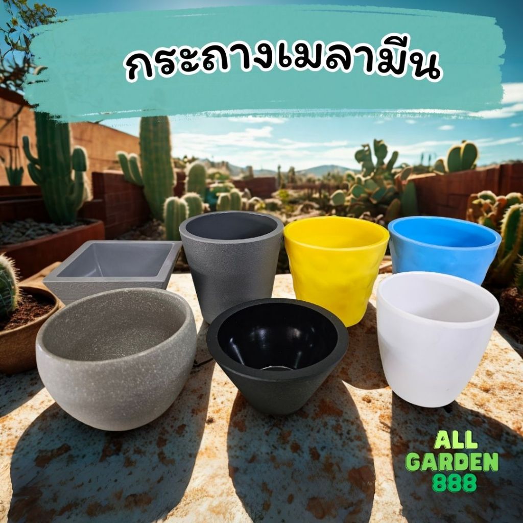 กระถางเมลามีน กระถางพลาสติก  กระถางจิ๋ว เหมาะสำหรับปลูก กระบองเพชร แคคตัส ไม้อวบน้ำ