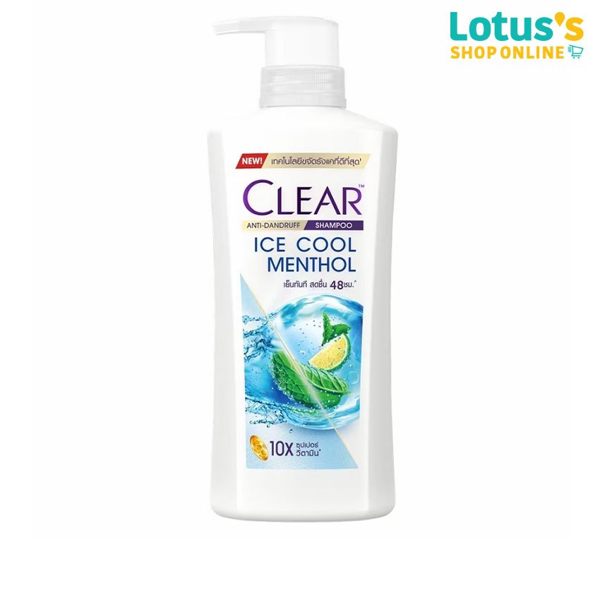 เคลียร์ แชมพู ขจัดรังแค สูตรไอซ์คูล เมนทอล ขนาด 370 มล. CLEAR ICE COOL MENTHOL ANTI-DANDRUFF NOURISHING SHAMPOO 370 ML.