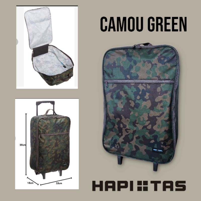 HAPITAS  กระเป๋าลาก2ล้อ กระเป๋าลากแบบผ้า 20นิ้ว ลาย Solider Green