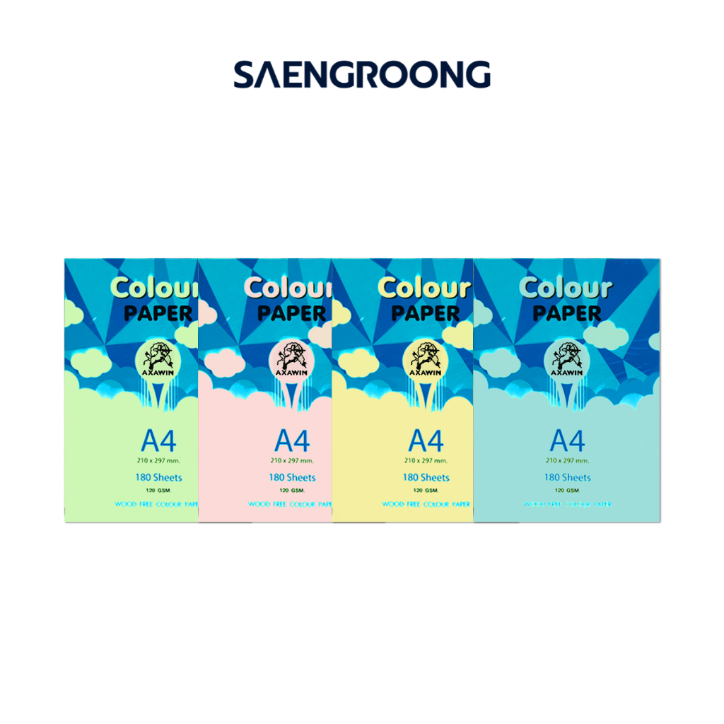 Saengroong กระดาษการ์ดสี A4 (180 แผ่น) 1 แพ็ค