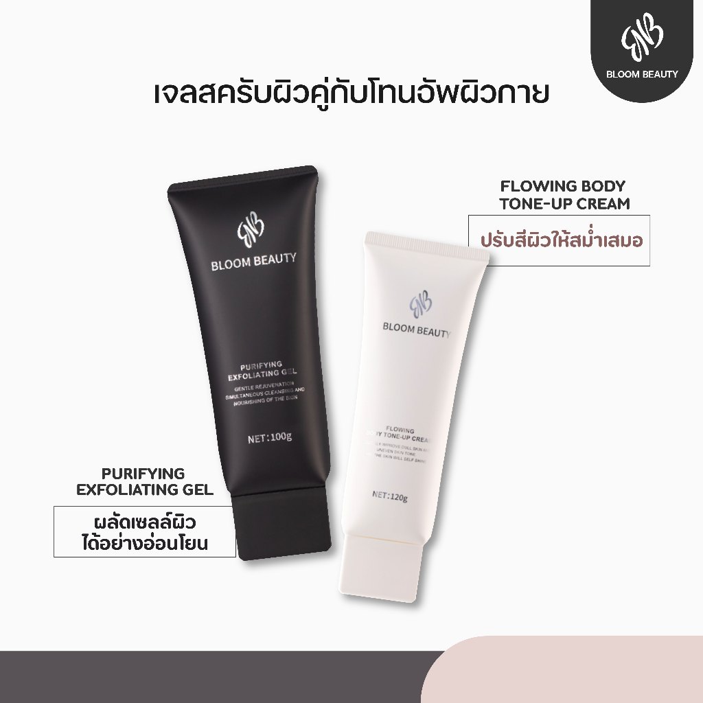 Bloom Beauty เซตคู่บำรุงผิว ช่วยขจัดสิ่งสกปรกจากผิว 100g + โทนอัพสำหรับผิวกาย 120g