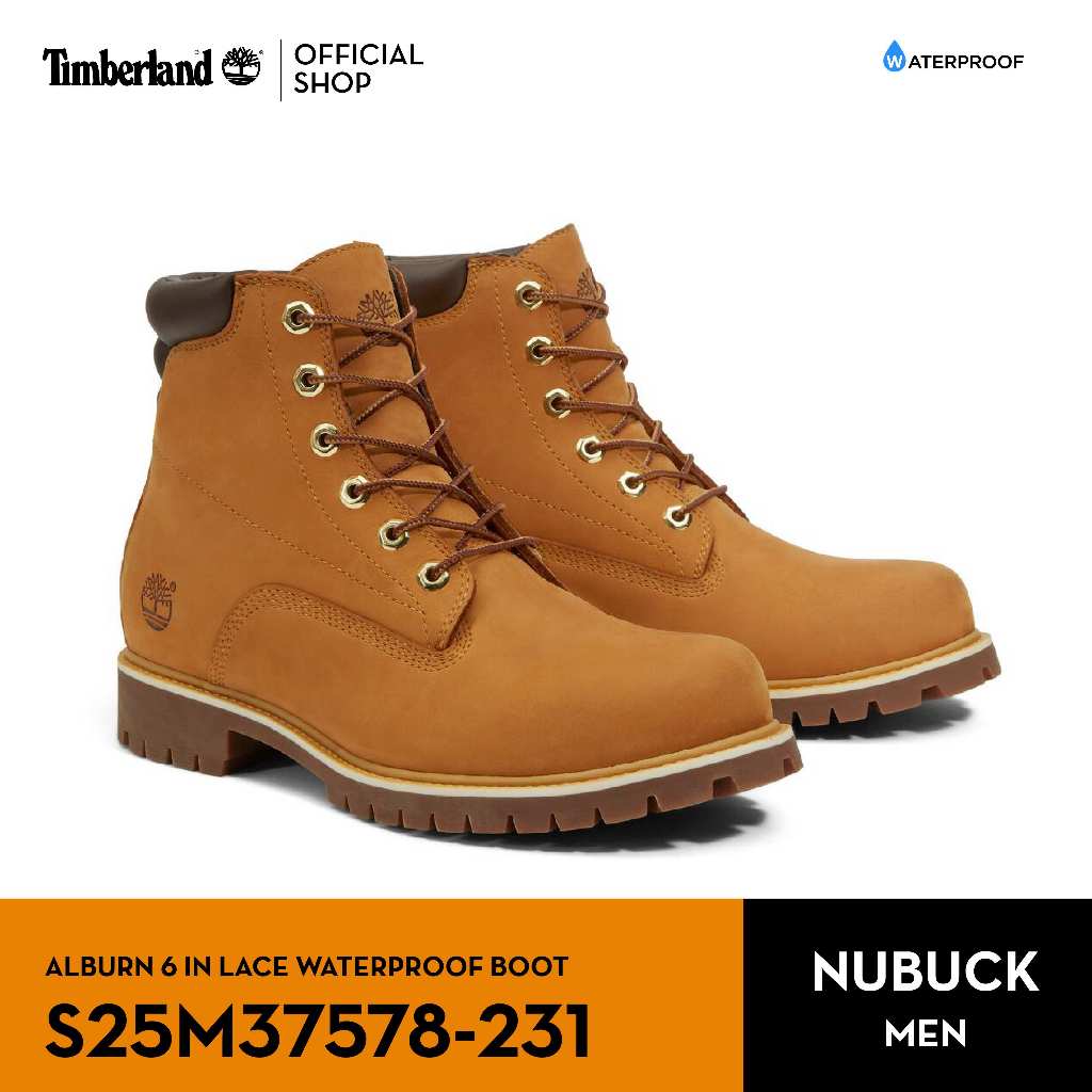 Timberland Men's ALBURN 6 INCH LACE UP WATERPROOF BOOT รองเท้าบูทผู้ชาย (S25M37578)