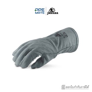 INDIANA Grey Cow Split Leather(1 คู่)ถุงมือหนังท้องวัวสีเทา | กันความร้อน | งานเชื่อม | งานโลหะ