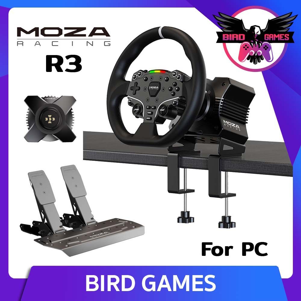 MOZA R3 Racing Wheel for PC ประกันศูนย์ 1 ปี [พวงมาลัยคอม][จอยพวงมาลัย MOZA][จอยพวงมาลัย Moza R3]
