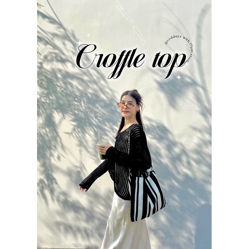 19JAN.STUDIO : CROFFLE TOP เสื้อแขนยาวตาข่าย