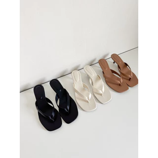 [นต.พร้อมส่ง/ พรีออเดอร์] WEAR.SOUL #S629-MONO Kitten Heel **ไซส์ค่อนไปทางใหญ่ไม่ต้องเผื่อ** รองเท้าส้นสูง รองเท้าหูคีบ