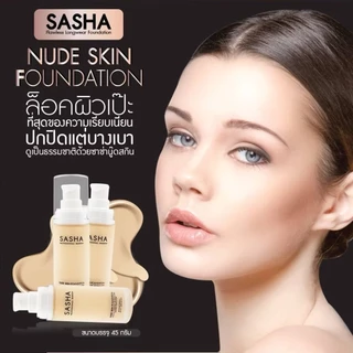รองพื้น ซาช่า รองพื้นติดทน รองพื้นผสมกันแดด กันน้ำ นู๊ดสกิน ฟาวน์เดชั่น SASHA NUDE SKIN FOUNDATION