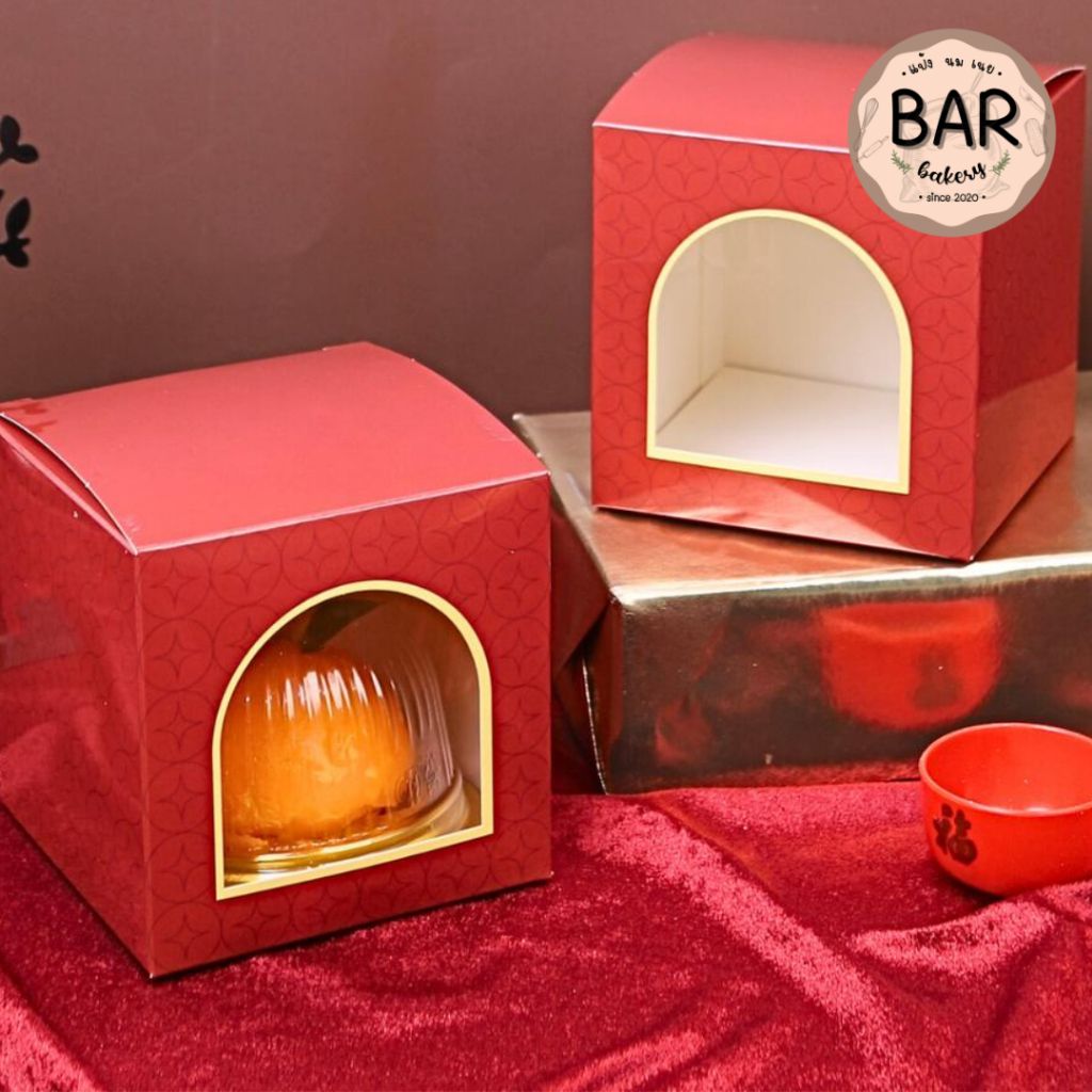 กล่องใส่เค้กโดม ขนาด 11x11x11cm. แพ็คละ 20 ใบ มีหน้าต่างสำหรับโชว์สินค้าด้านใน แพ็คเกจจิ้ง ทรงสวย ทันสมัย ใส่คัพเค้ก ส้ม - รูปที่ 3