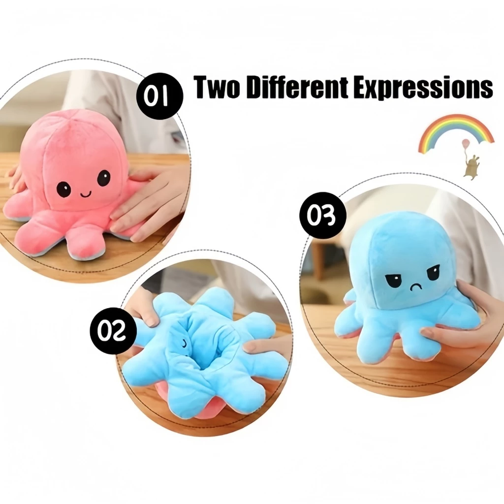 ตุ๊กตาปลาหมึกพลิกด้านได้ 20cm Reversible Octopus thumbnail 4