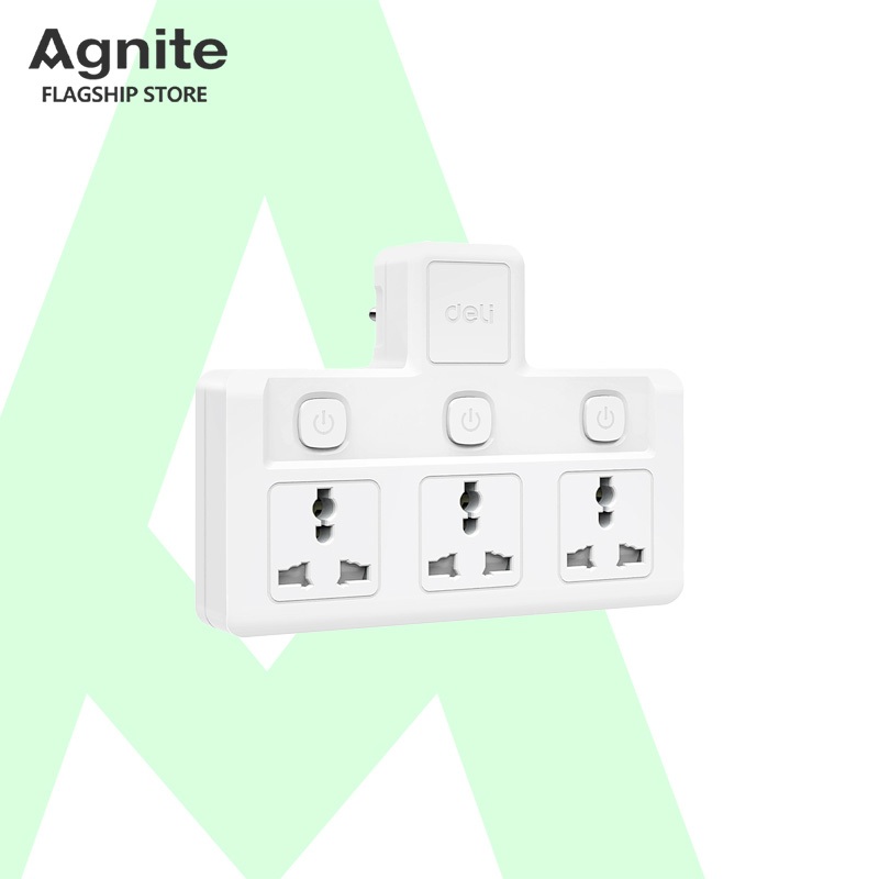 Agnite ปลั๊กไฟ กำลังไฟ 10A 2500W ปลั๊กแปลง อแดปเตอร์แบบสากล ทนความร้อนได้ 750 องศา Universal Adapter