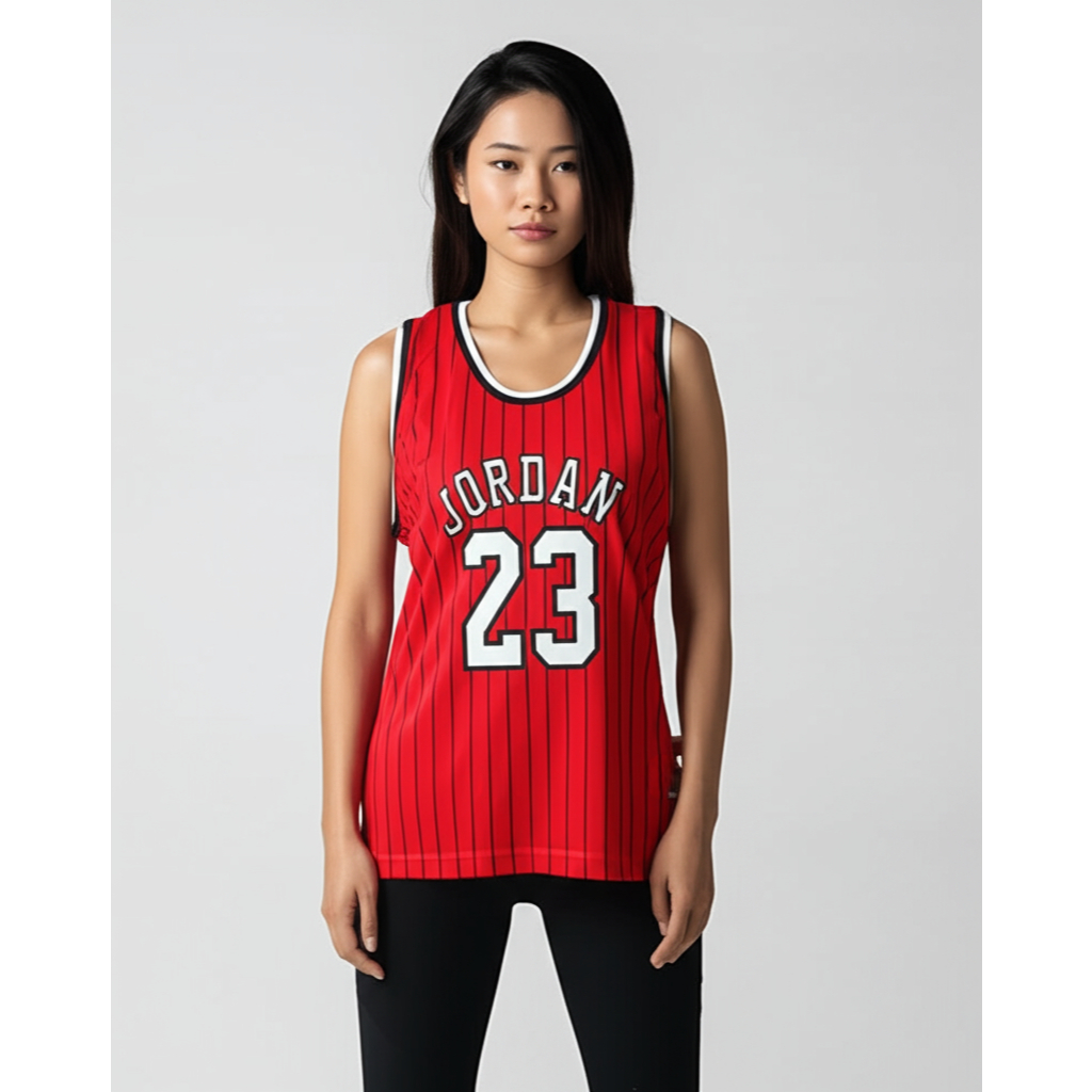 🏀เสื้อบาส  oversize ใส่ได้ทั้งชายและหญิง งานสกีน Laker ,chicago, bulls, jordan, #เสื้อบาส คอวีและคอกลมแบบลายตรง