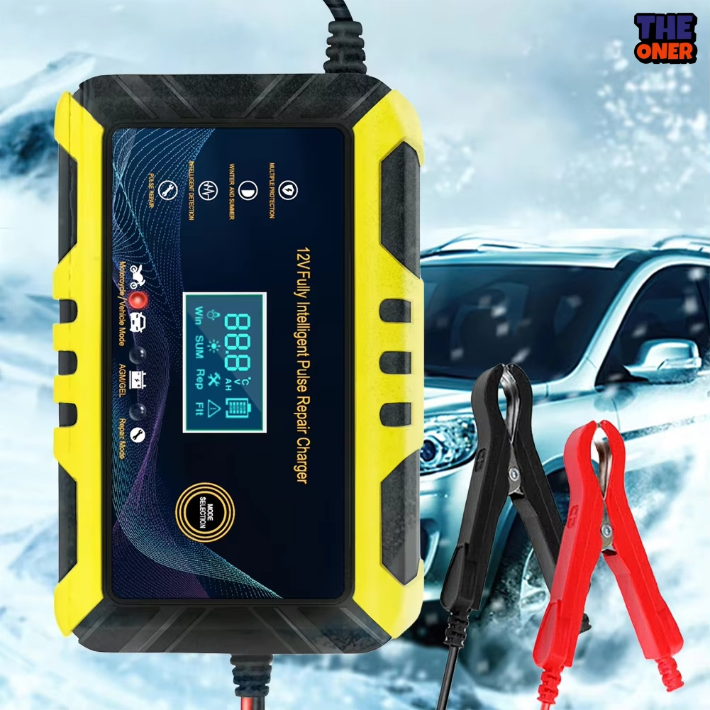 เครื่องชาร์จแบตเตอรี่ 12V หน้าจอดิจิตอล jump start รถยนต์ ชาร์จเร็วและปลอดภัย สําหรับรถยนต์และรถจักรยานยนต์