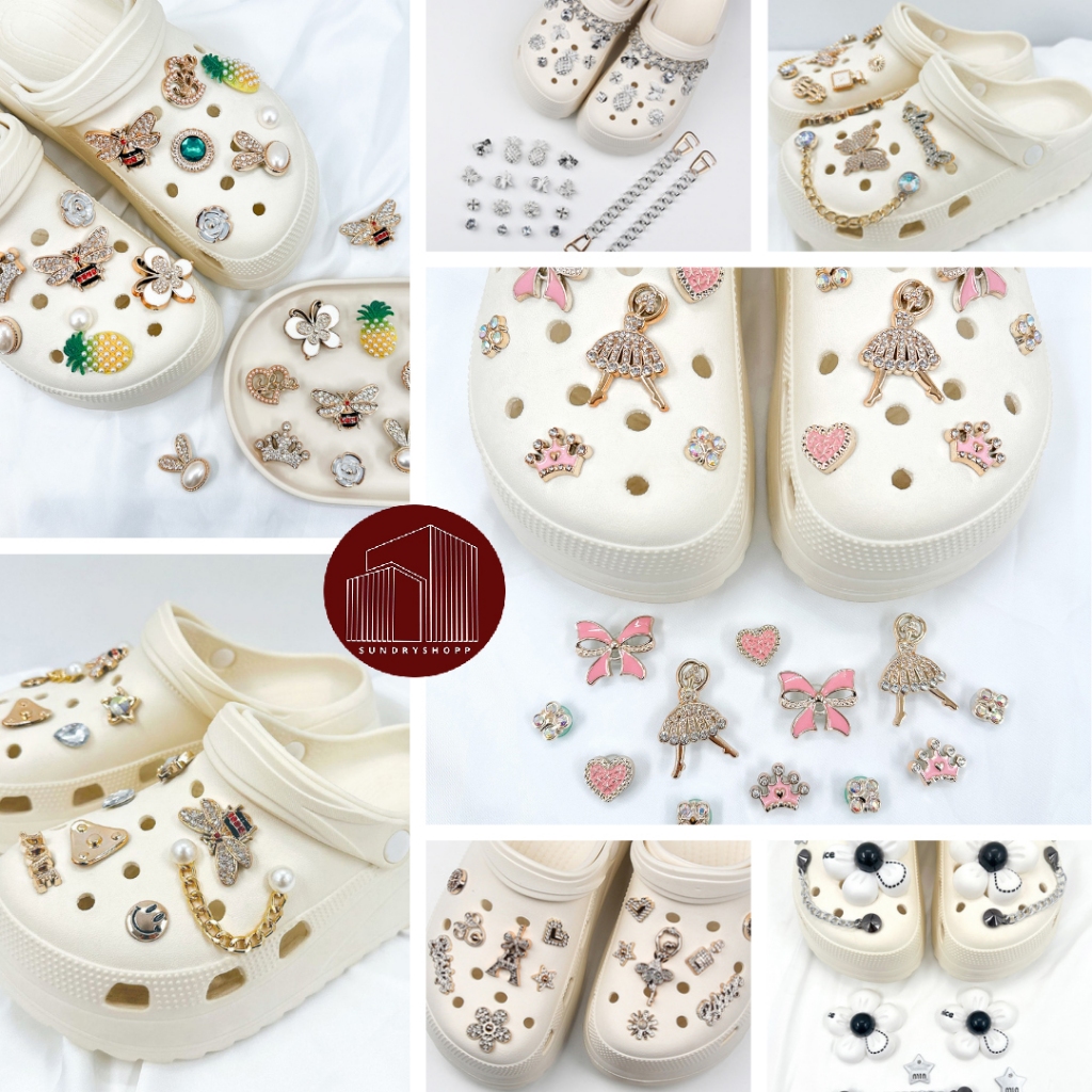ชุดเซทจิ๊บบิท จิบิติดรองเท้า ตัวติดรองเท้า แต่งเพชร แต่งโซ่ DIY รองเท้า 1เซท