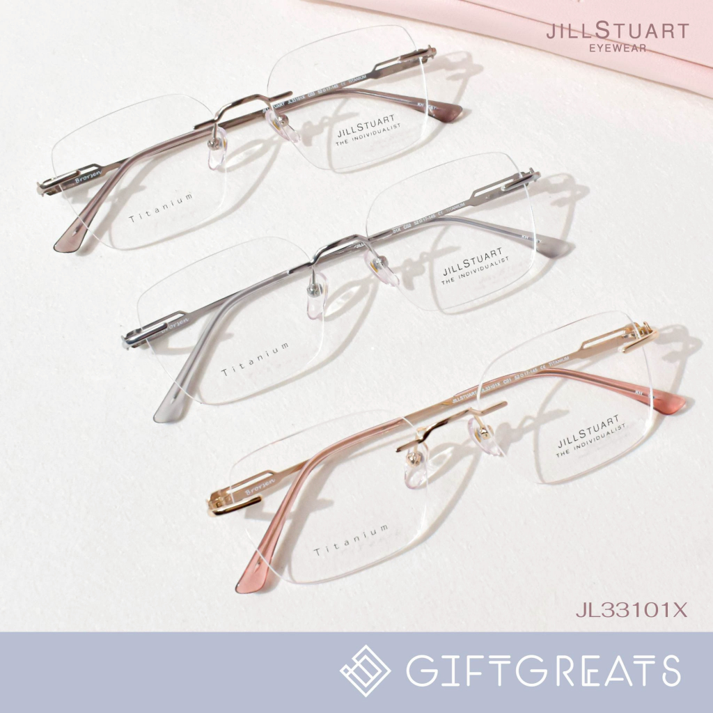 กรอบแว่นตา JILL STUART - JL33101X กรอบเจาะ แว่นไร้กรอบ ไทเทเนี่ยม เฉพาะกรอบ