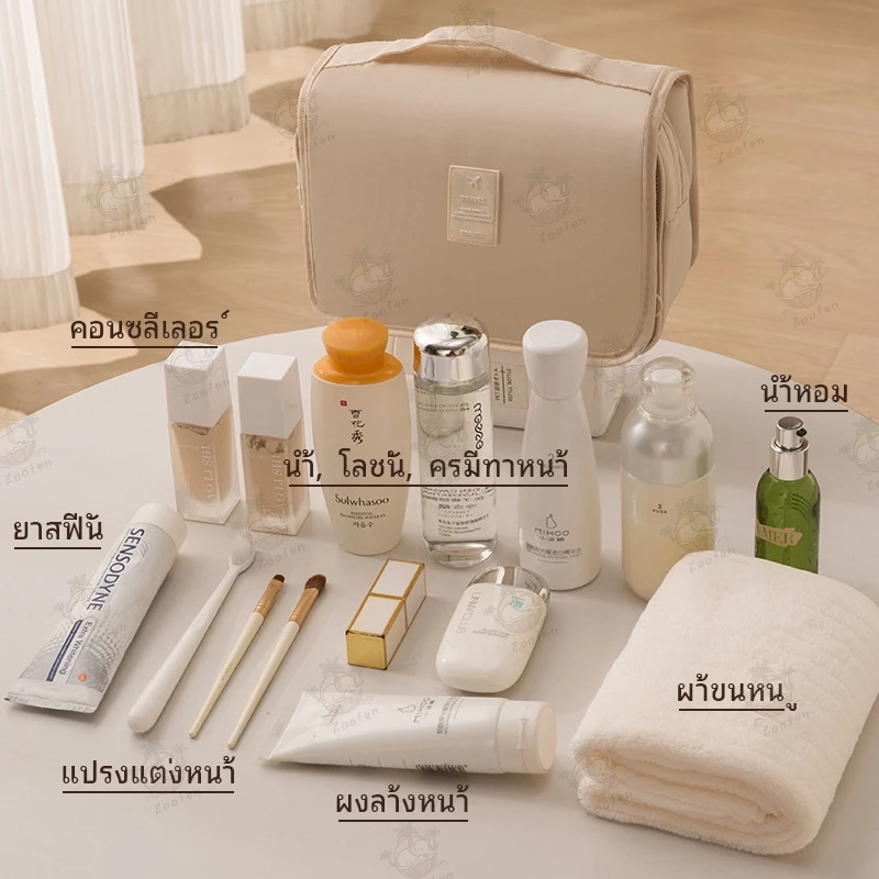กระเป๋าเก็บอุปกรณ์อาบน้ำแบบแขวนได้ วัสดุกันน้ำ มีช่องเก็บของหลายช่องเพื่อการจัดเก็บแบบแยกส่วน ประหยัดพื้นที่ thumbnail 8