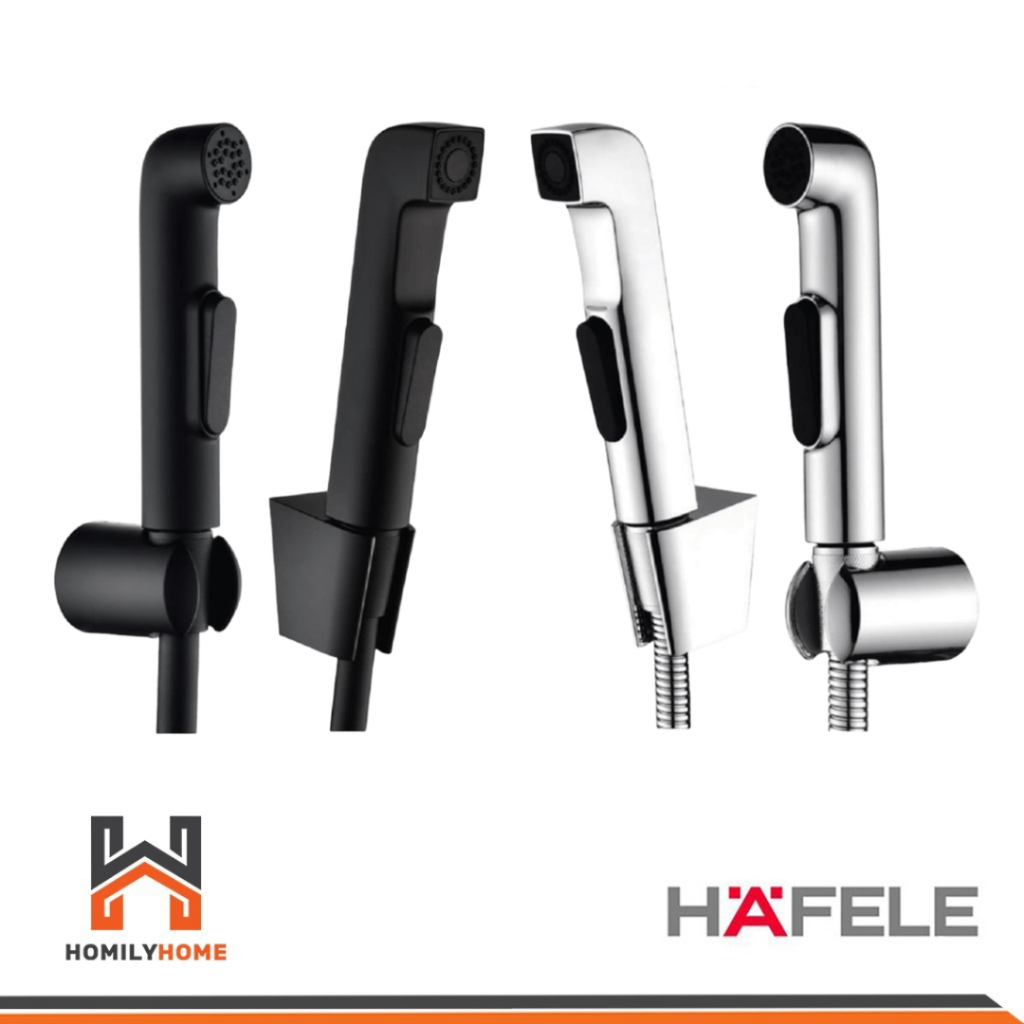 HAFELE ชุดสายฉีดชำระ แบบกดด้านหน้า รุ่น 485.95.074 485.95.076 485.95.064 485.95.065 ทรงกลม ทรงเหลี่ย