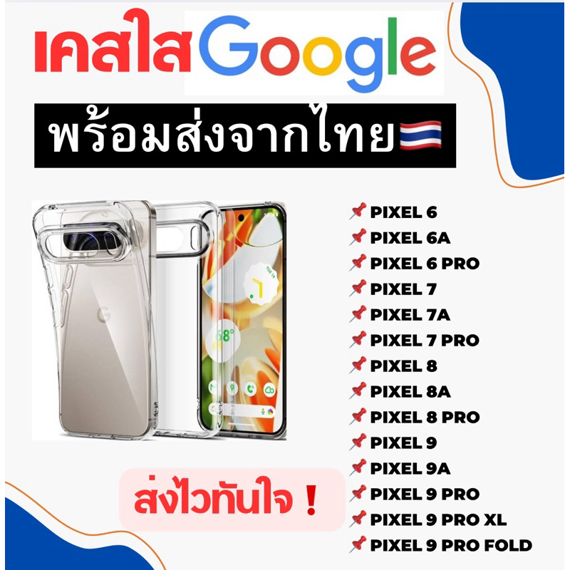 เคสใส Google TPU กันกระแทกPixel 10 10Pro Pixel 9 9A 9Pro XL 9Pro Fold 6 6A 6Pro 7 7A 7Pro 8 8A 8Pro