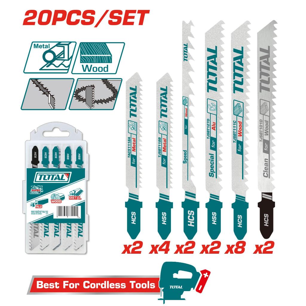 TOTAL ใบเลื่อยจิ๊กซอว์ตัดไม้ตัดเหล็ก รุ่น TAC151111C,TAC2001,TAC51101D,TAC51118B,TACSD7386,TJSBT101D