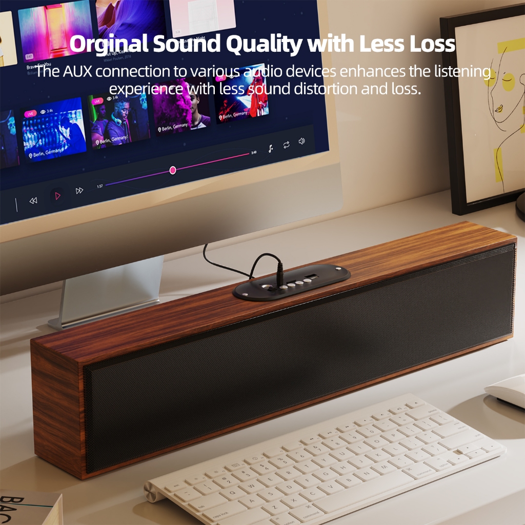 GOOJODOQ Ab4084 ลําโพง Bluetooth 5.3 ลำโพงบลูทูดีไซน์ไม้แ ลําโพงพกพา 2 ช่อง 3600mah ลำโพงบลูทู ราคา ถูกที่สุด ดีลบีเคเค แกลเลอรีภาพที่ 9