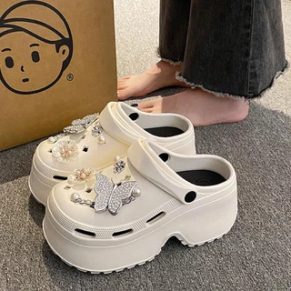 XWshopee ราคาพิเศษ รองเท้าแตะหัวโตสำหรับผู้หญิง มาพร้อมตัวติดการ์ตูน ส้นหนาสูงพิเศษ รุ่นนี้ใครๆก็ต้องมี มีหลายสีหลากสไต