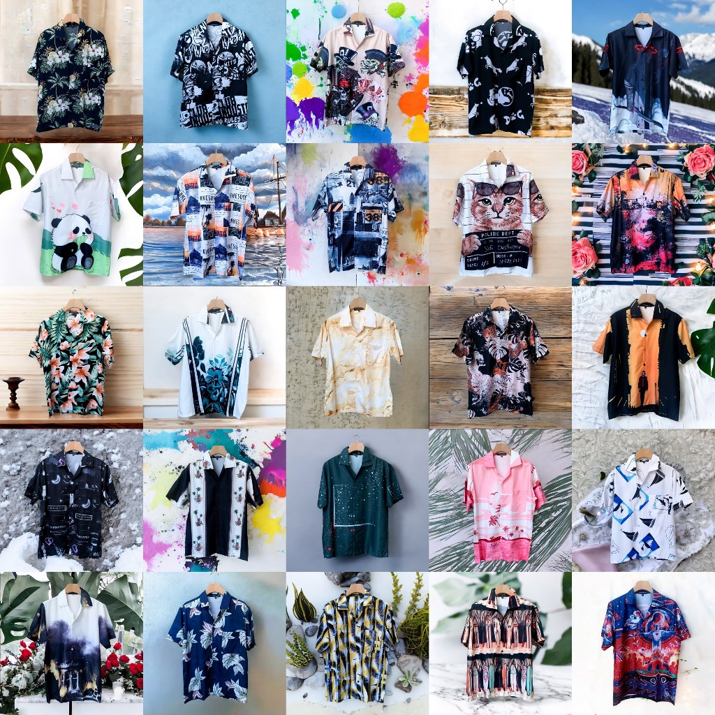 เสื้อฮาวาย FOREKEN Size M 40" เสื้อเชิ้ตฮาวาย เสื้อแขนสั้น สินค้ามาใหม่ พร้อมส่ง