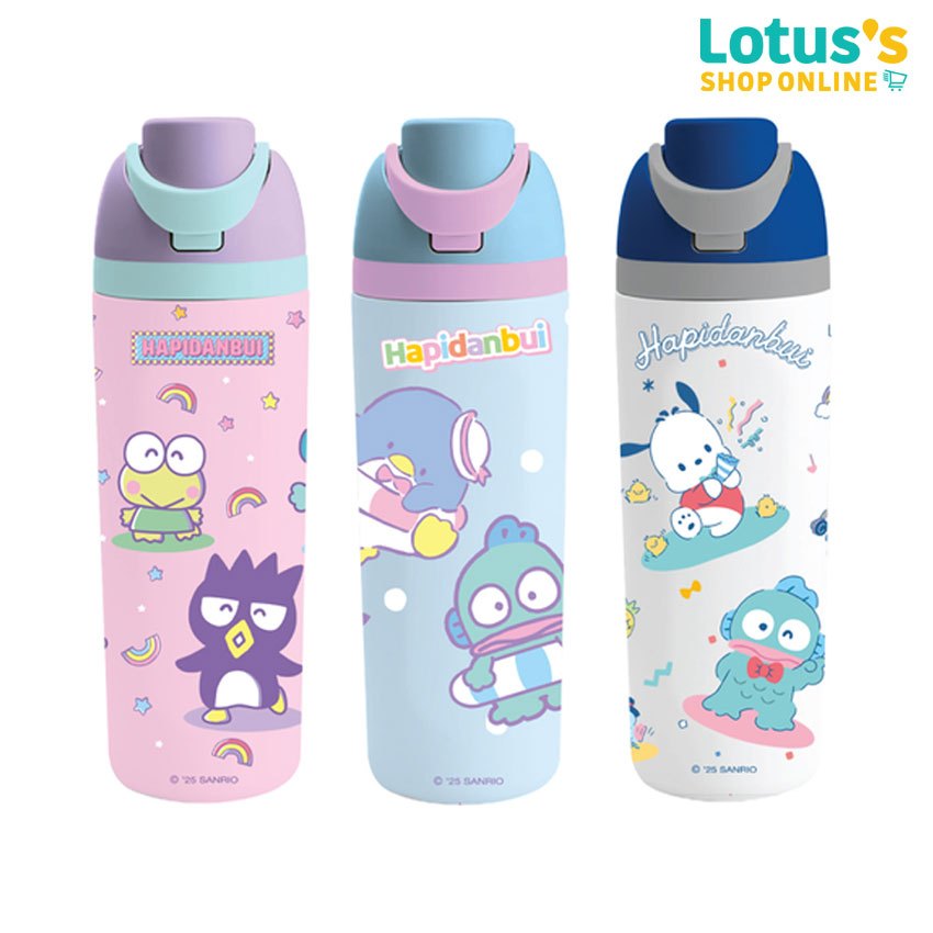 โลตัส กระติกน้ำ สเตนเลส ซานริโอ ขนาด 600 มล.  (คละสี , คละลาย) LOTUS'S STAINLESS STEEL WATER BOTTLE SANRIO 600 ML.