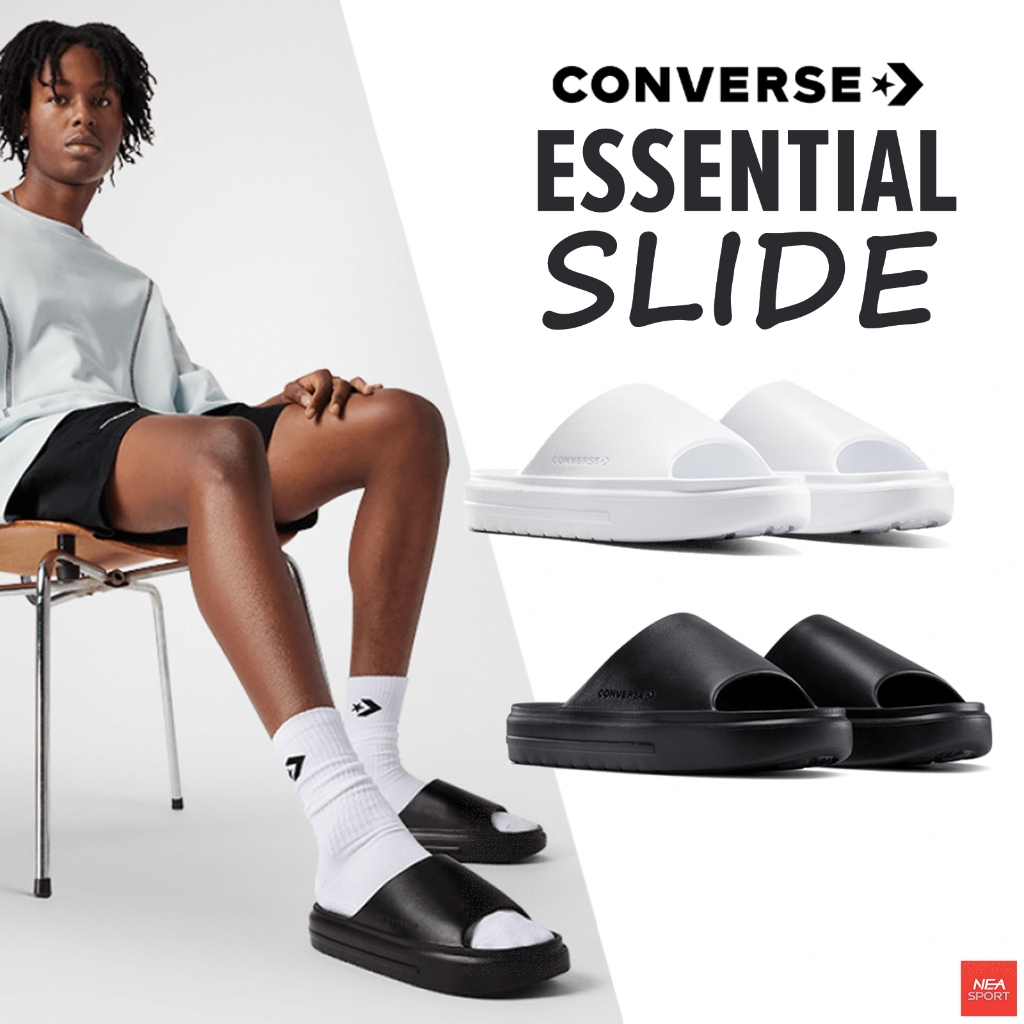 [ของดี ในราคาที่โลกจำ!] CONVERSE Essential Slide รองเท้าแตะ ทรงสวม รุ่นใหม่ล่าสุ