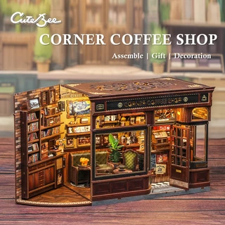 CUTEBEE CWGB402 บ้านตุ๊กตา DIY ร้านกาแฟ บ้านของเล่น Dollhouse ของขวัญวันเกิด