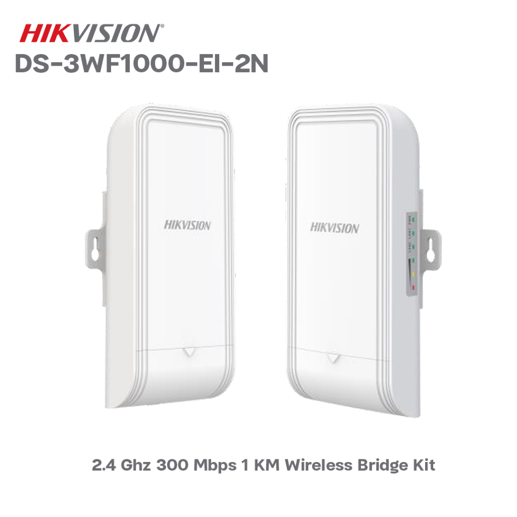 HIKVISION รุ่น DS-3WF1000-EI-2N (2.4Ghz 300Mbps 1KM Wireless Bridge Kit)