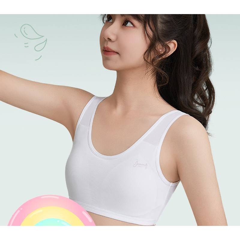 #110  เสื้อในเด็กผ้าลื่นใส่แล้วเย็นฟองน้ำเย็บติด 12-16 ปี