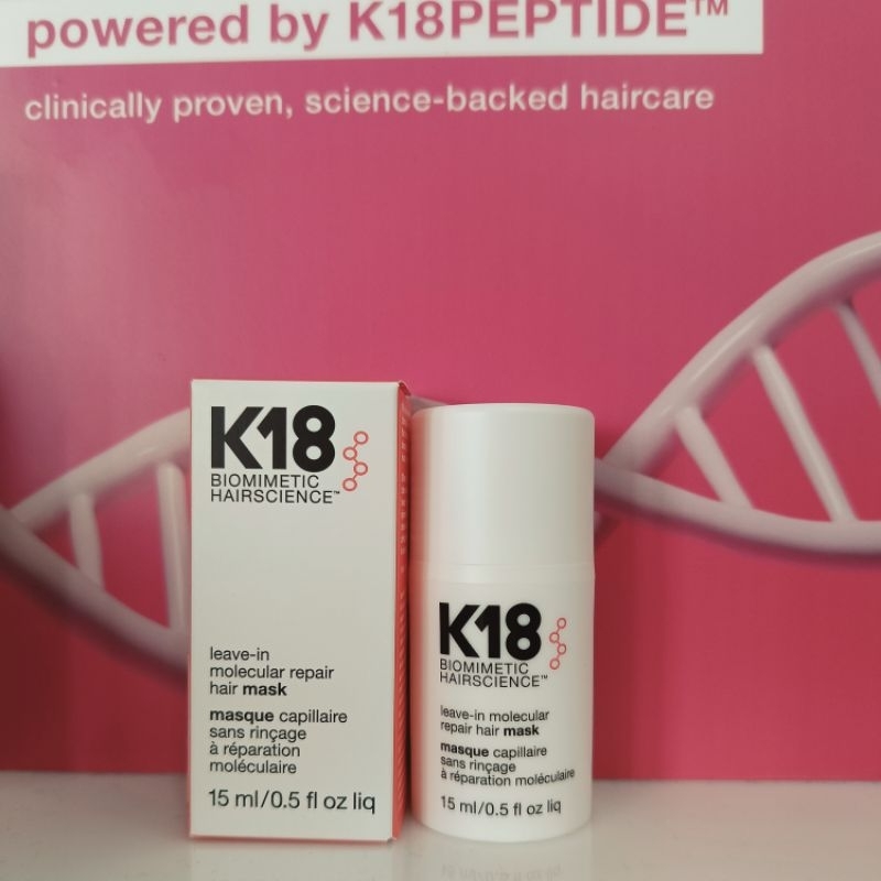 🏵️ฉลากไทย ผลิตปี 2024🏵️K18 15ml HAIR LEAVE-IN MOLECULAR REPAIR HAIR MASK บำรุงผมเสีย เชื่อมแกนผมของแ