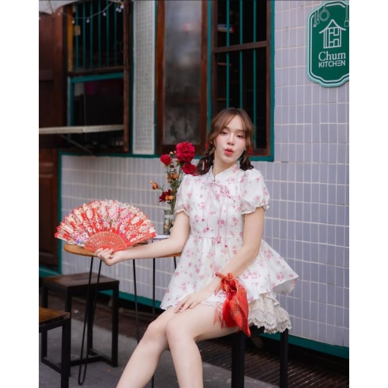 (S) ส่งต่อ On.December25 ชุดเซ็ต Mei Mei top & skirt ตรุษจีน