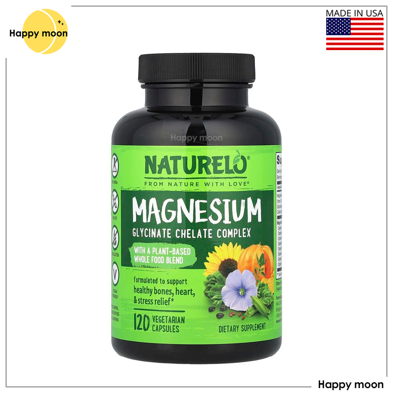 NATURELO, Magnesium Glycinate Chelate Complex, 120 Vegetarian Capsules