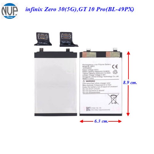 แบตเตอรี่ infinix Zero 30(5G),GT 10 Pro(BL-49PX) 6.3x8.9 cm.5000 mAh.