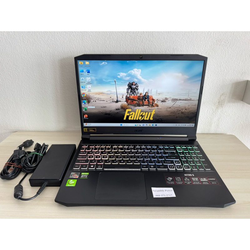 โน๊ตบุ๊คเกมมิ่ง Acer Nitro 5 AN515-R375 Ryzen7 5800H/ Ram16GB/ RTX 3060 6GB/ SSD 512GB