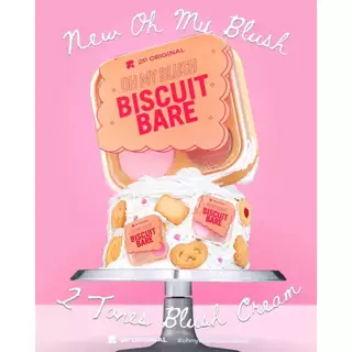 ถูก/แท้/มีไลฟ์ บลัชออน Oh My Blush Biscuit Bare บลัชบิสกิต 2P บลัชเนื้อครีม บลัชออนปัดแก้ม ปัดแก้ม เกลี่ยง่าย สีชัด ติดท